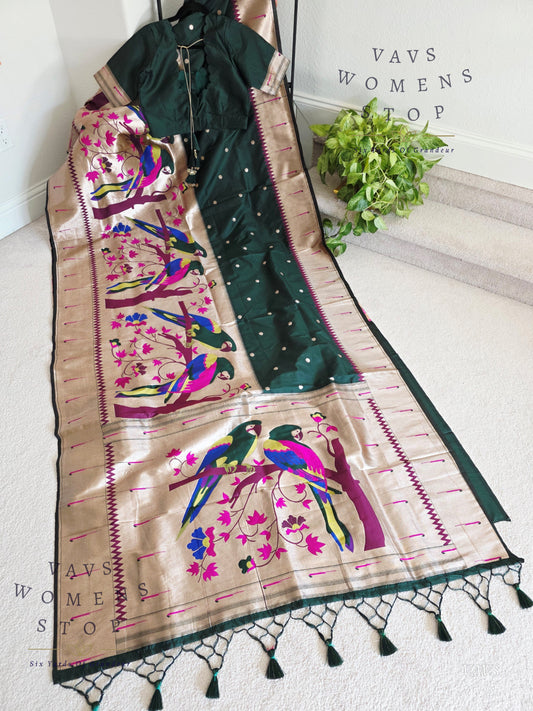 Designer Benarasi Paithani Soft Silk Saree - Blouse