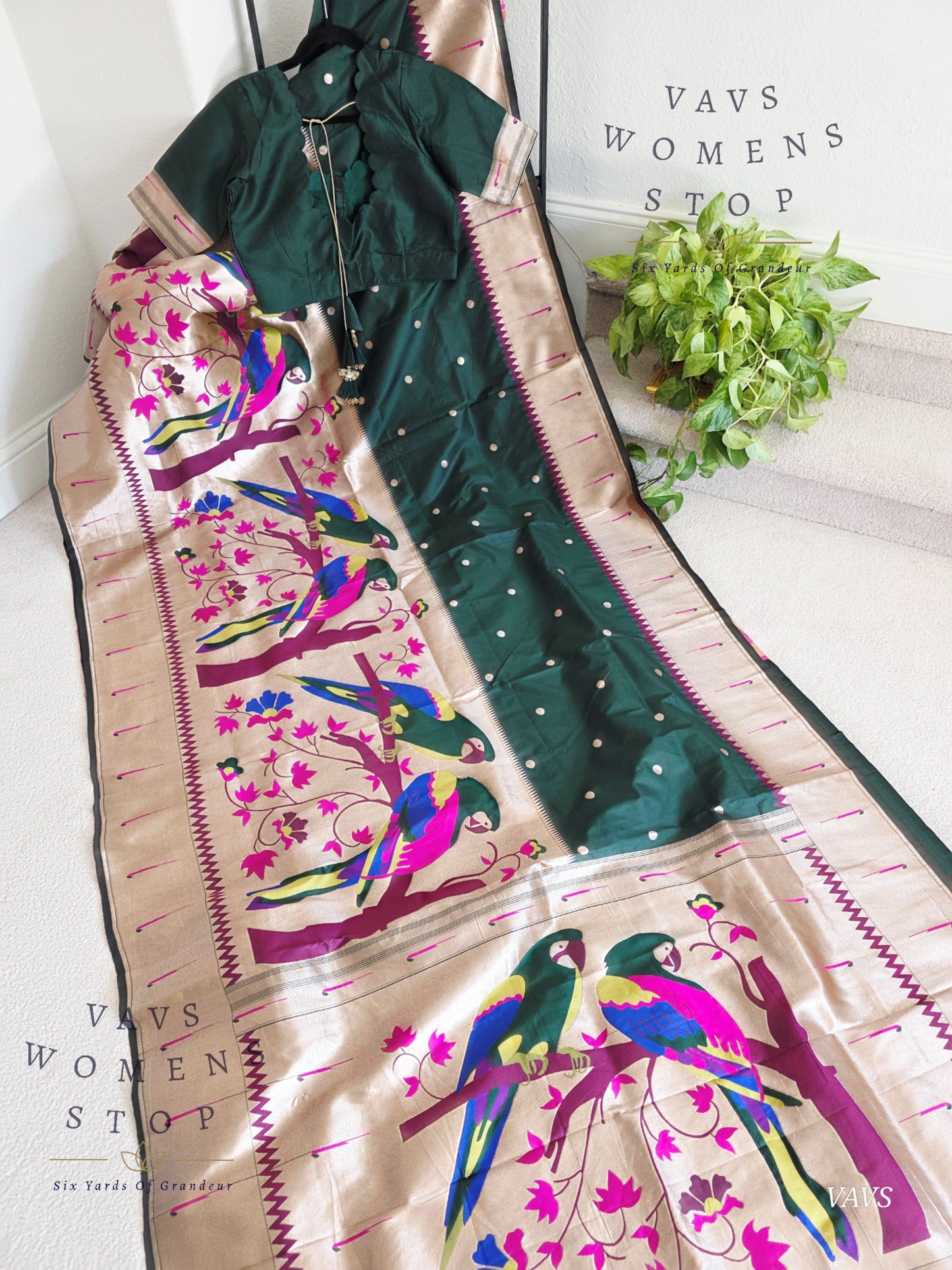 Designer Benarasi Paithani Soft Silk Saree - Blouse
