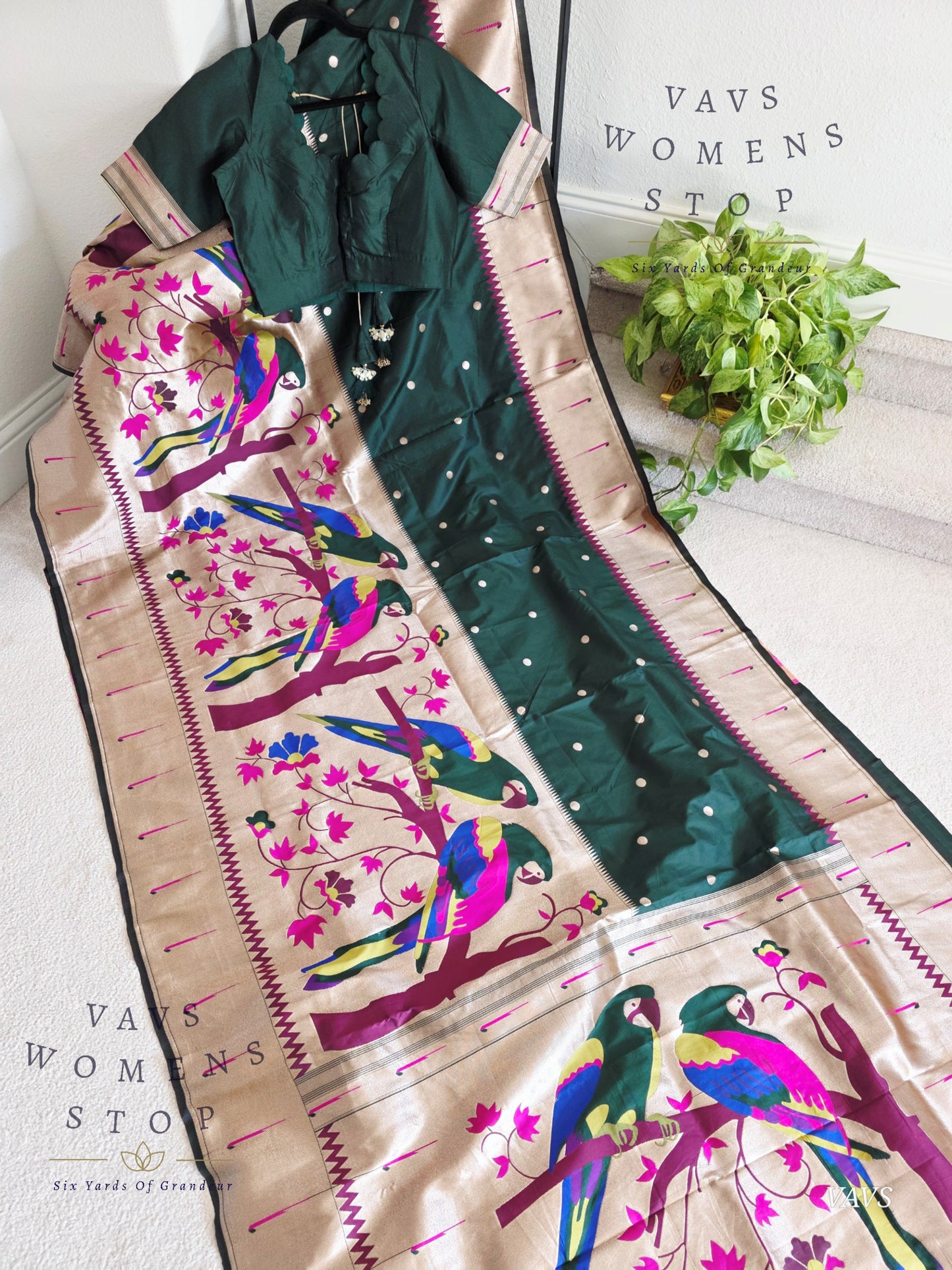 Designer Benarasi Paithani Soft Silk Saree - Blouse