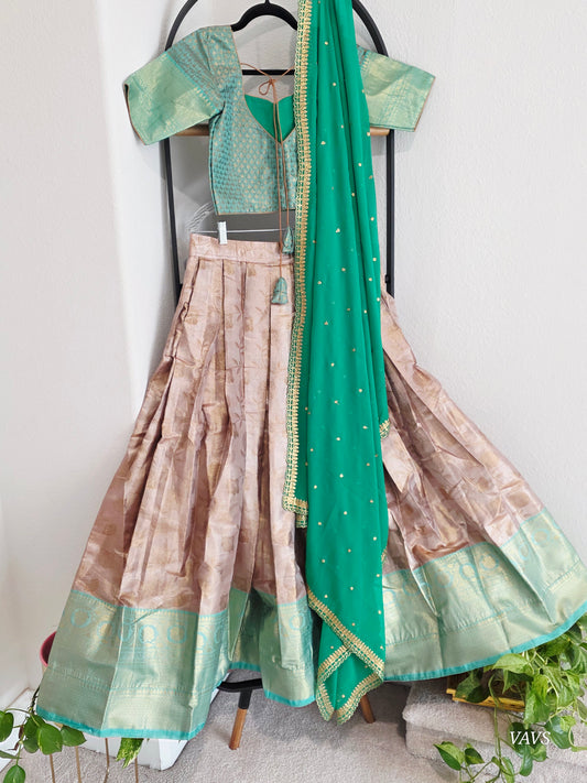 Tissue Banarasi Lehenga Set with Dupatta | Festive Wear | Size 34–40