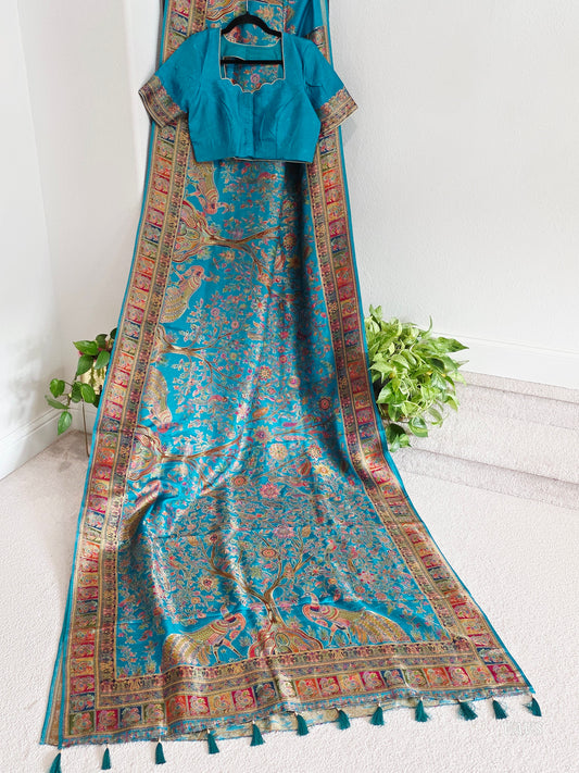 Kashmiri Emporium Design Soft Silk Banarasi Saree with Stitched Blouse
