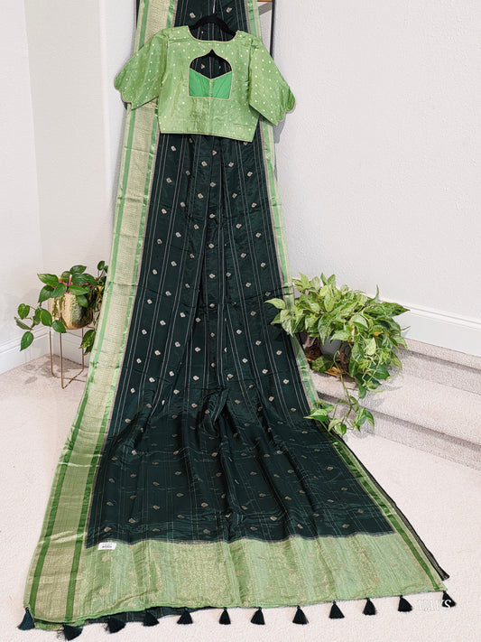 Dola Crepe Silk Saree with Stitched Blouse