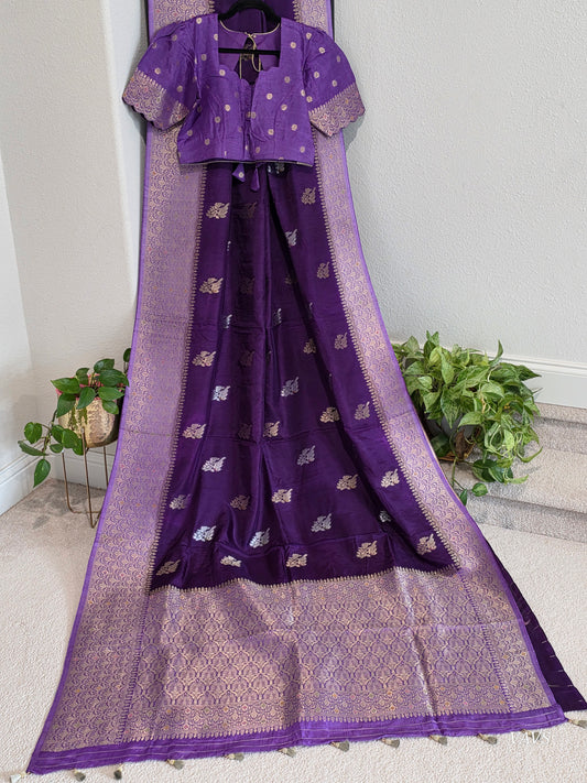Dola Soft Silk Saree with Stitched Blouse Size 40 Extends To 46