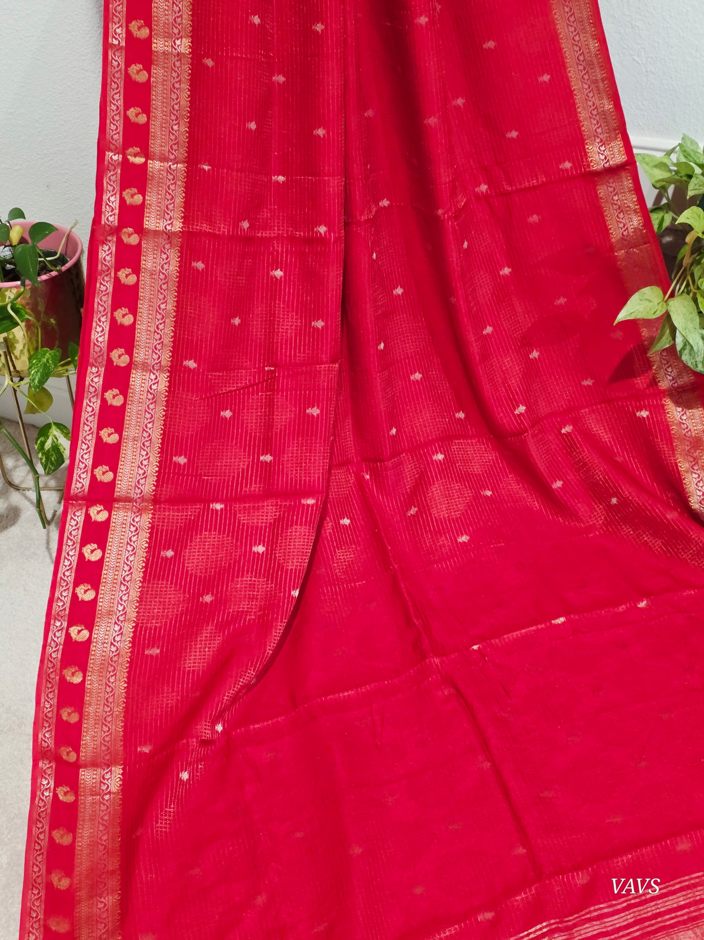 Red Shade Designer Munga Georgette Saree