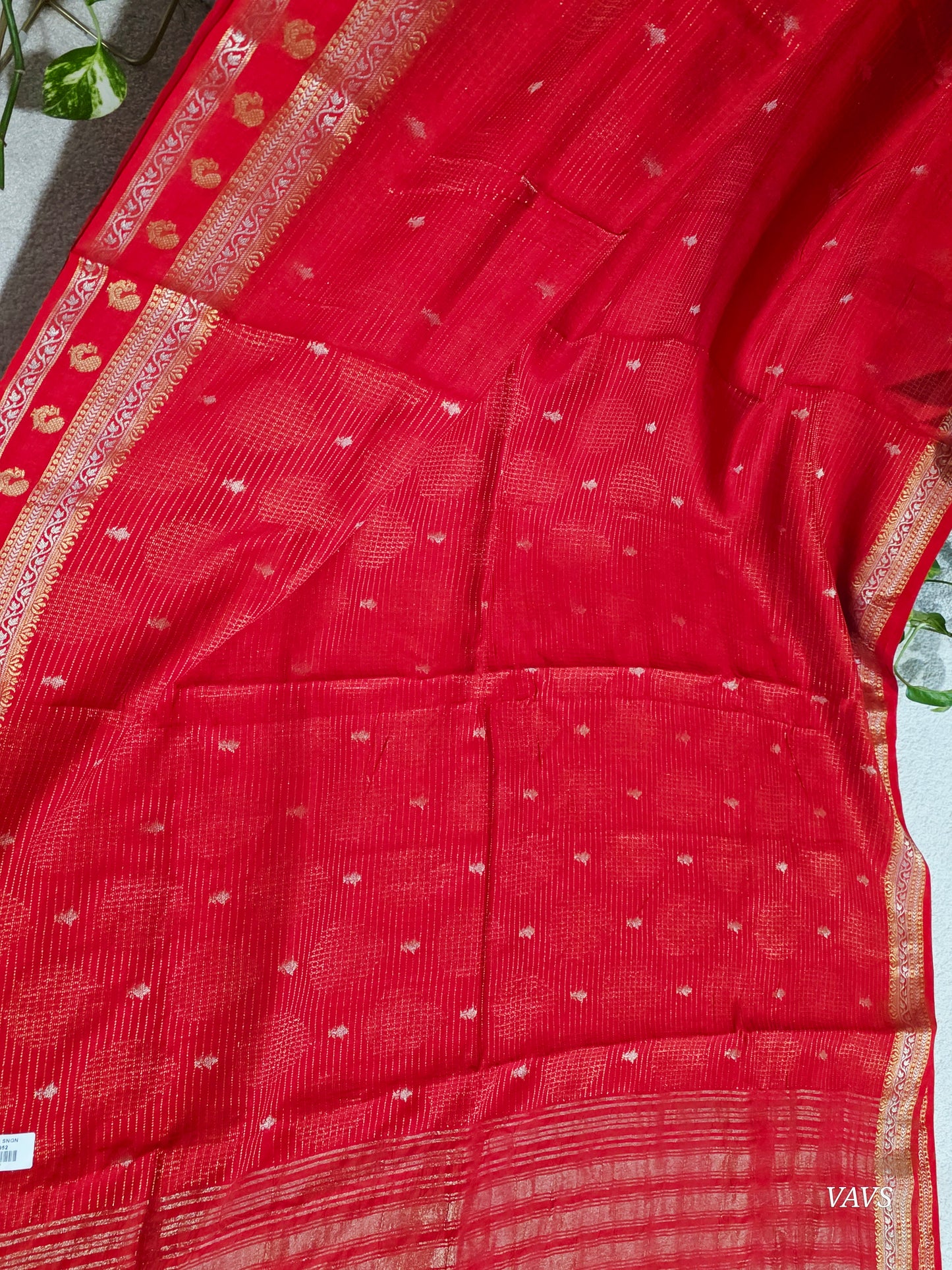 Red Shade Designer Munga Georgette Saree