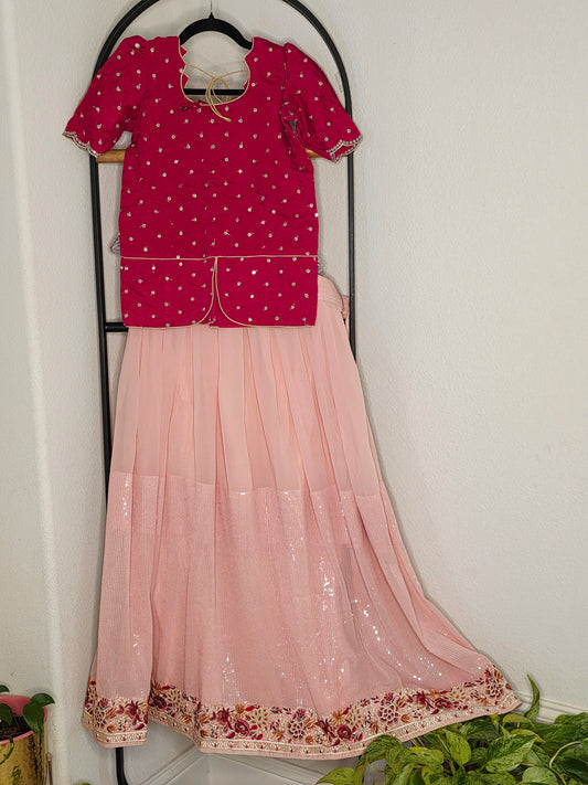 Soft Georgette Sequins Lehenga Set for Girls (11–12 Years)