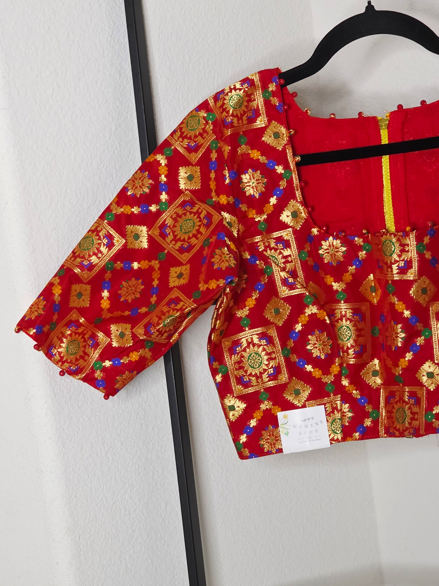 Maroon Red Patola Benarasi Blouse