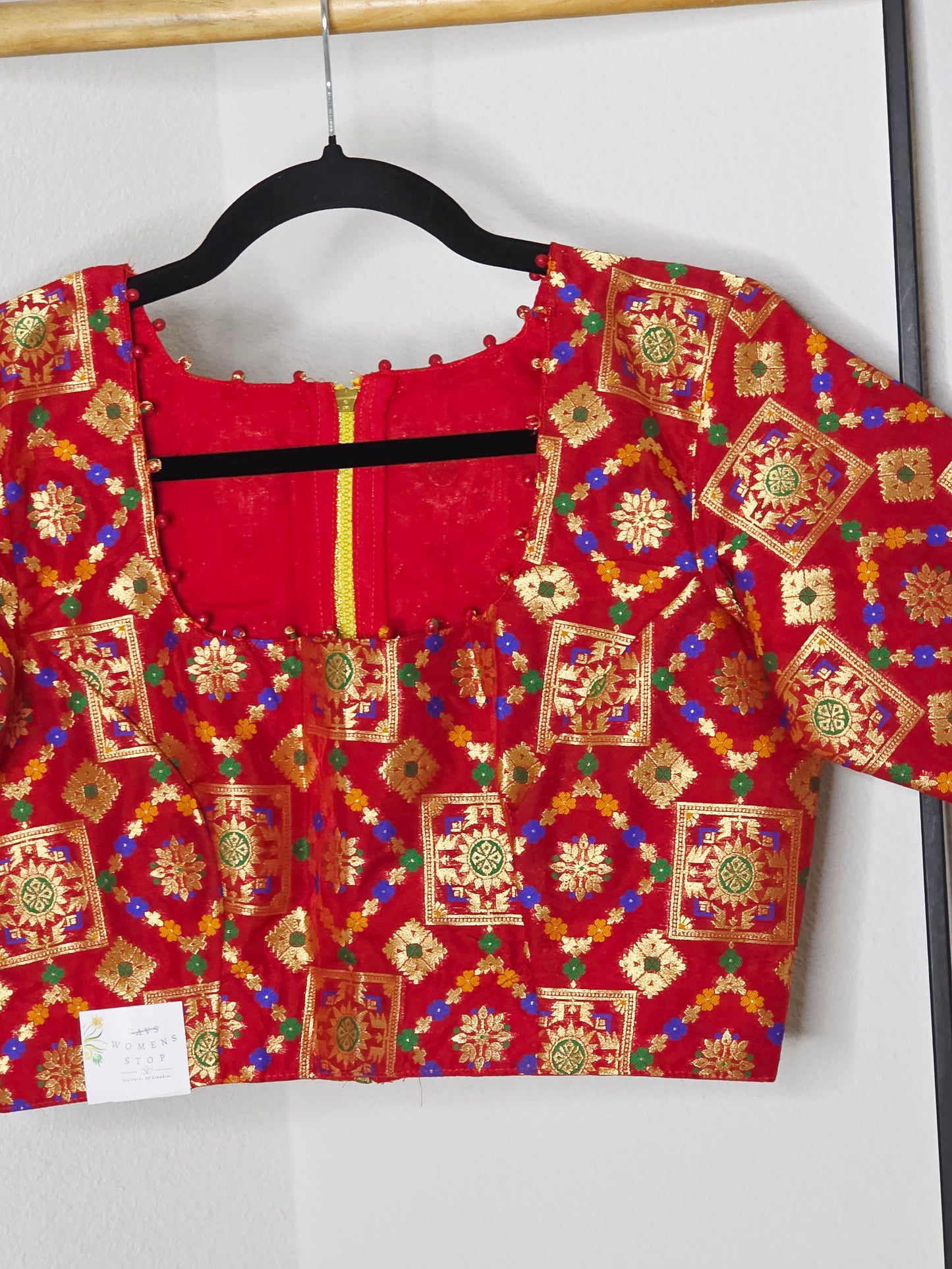 Maroon Red Patola Benarasi Blouse