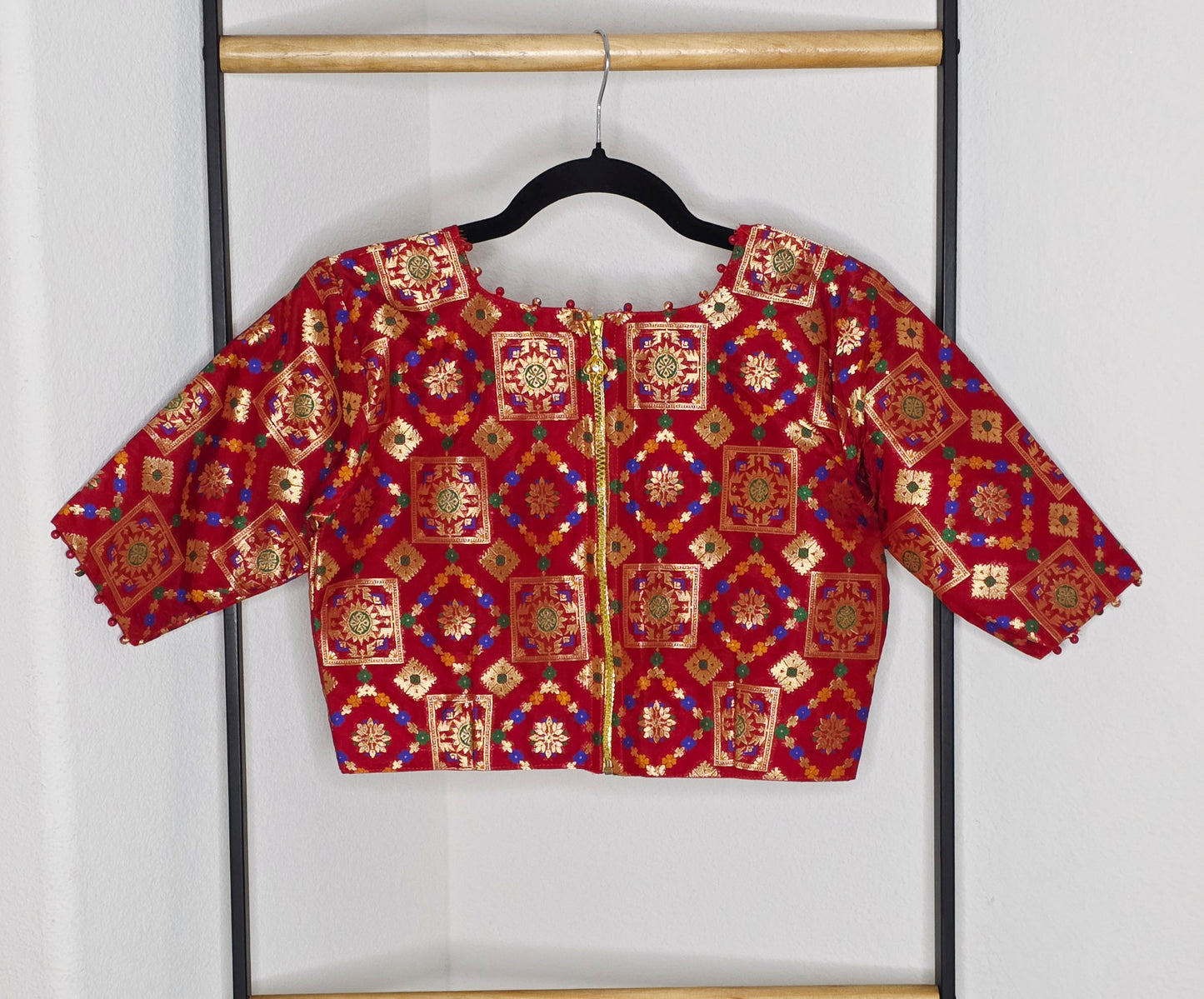 Maroon Red Patola Benarasi Blouse