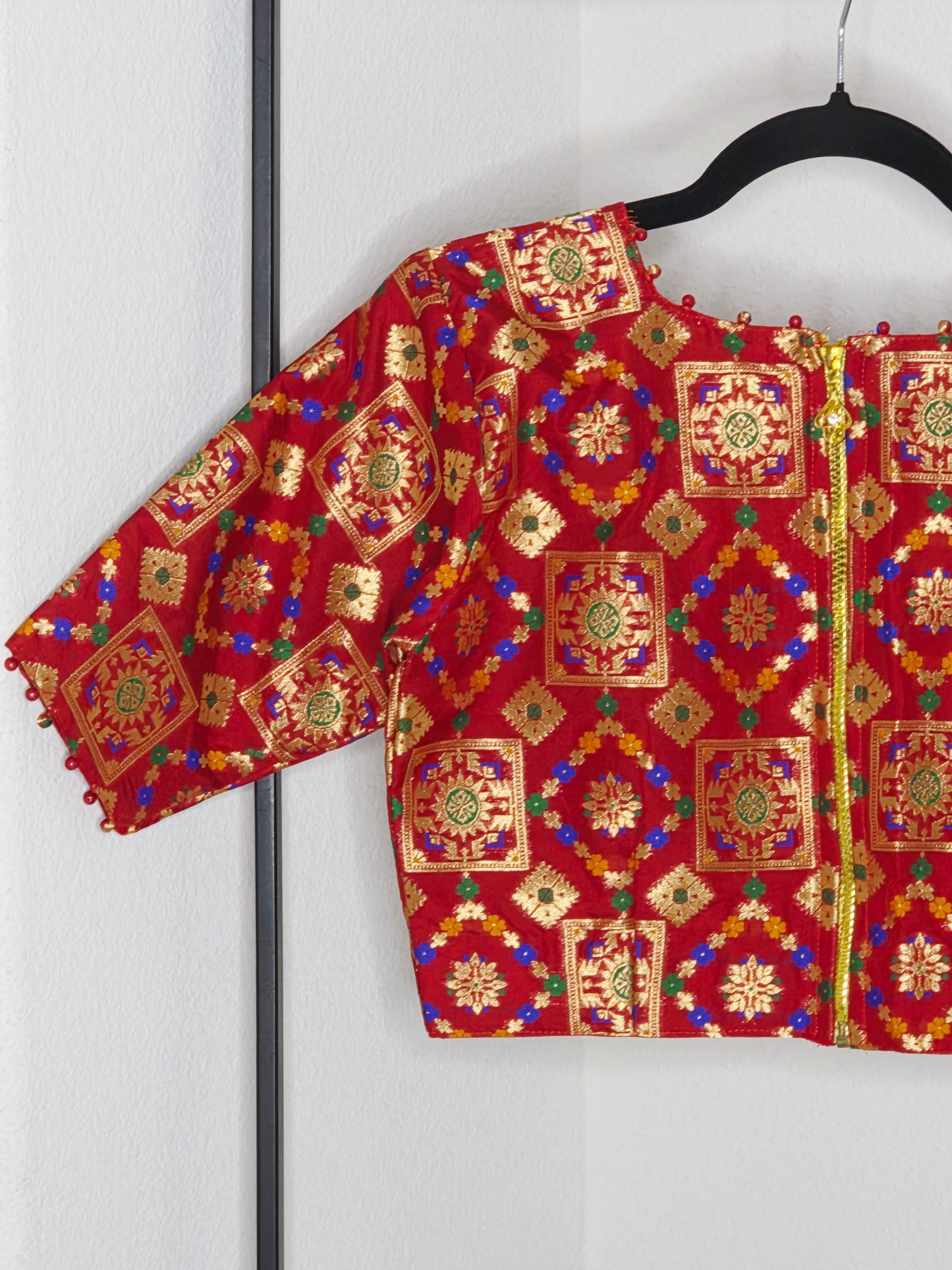 Maroon Red Patola Benarasi Blouse