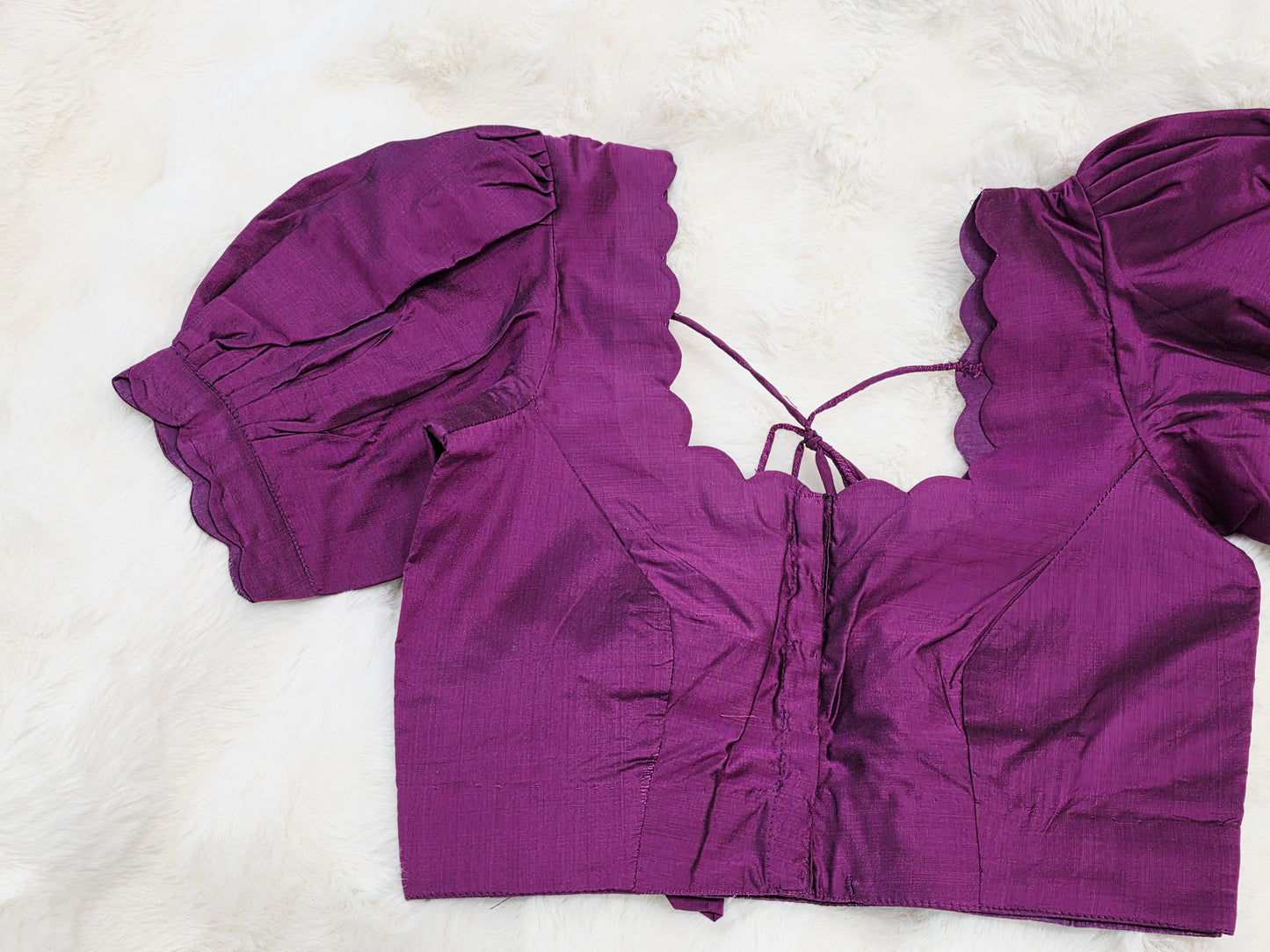 Plum Purple Puff Sleeve Blouse