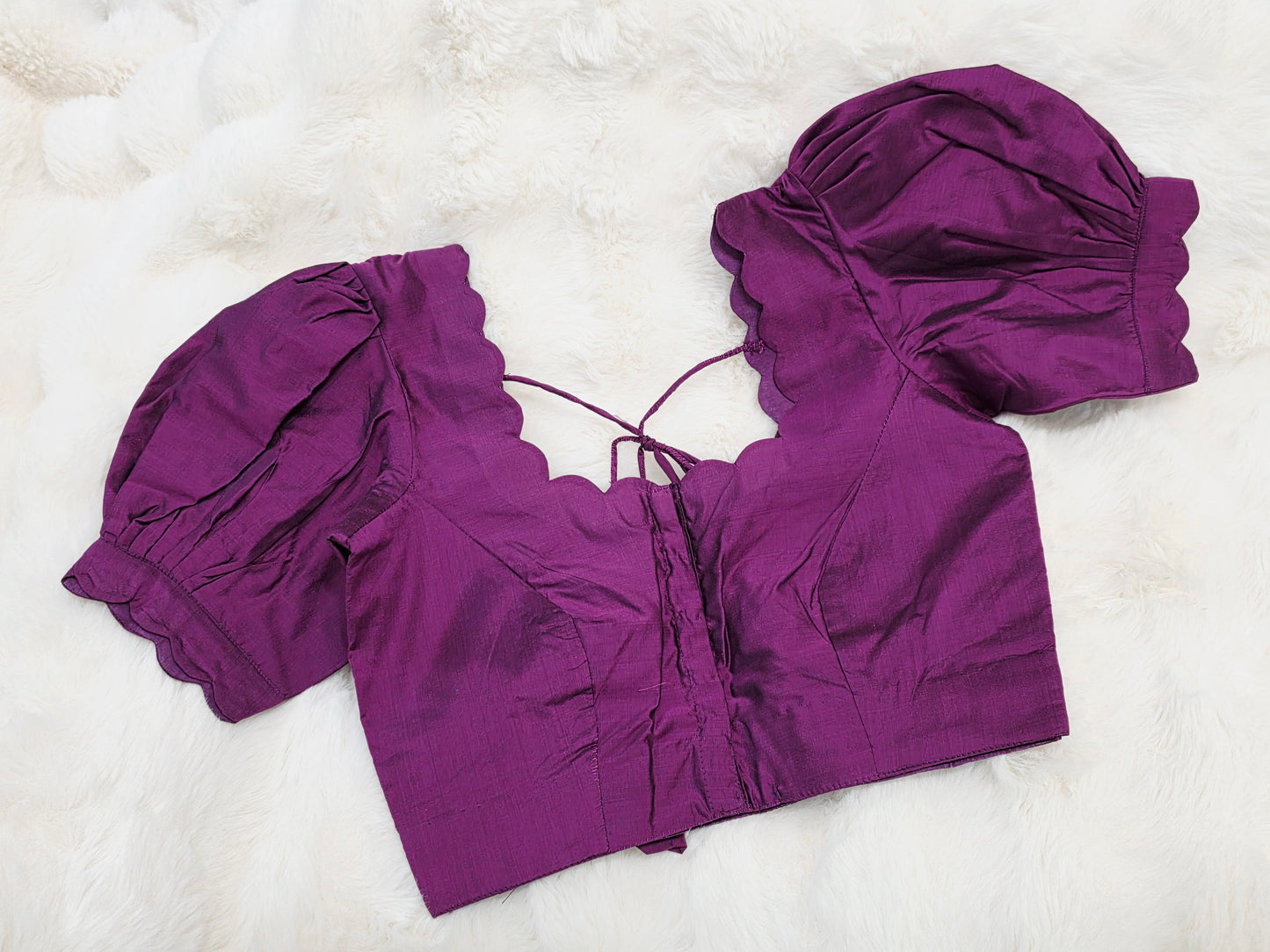 Plum Purple Puff Sleeve Blouse