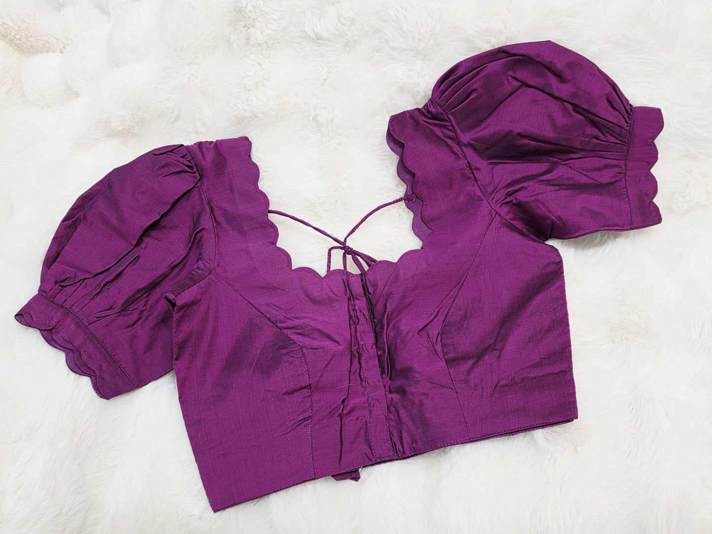 Plum Purple Puff Sleeve Blouse