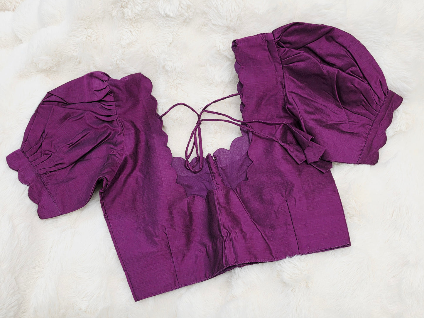 Plum Purple Puff Sleeve Blouse