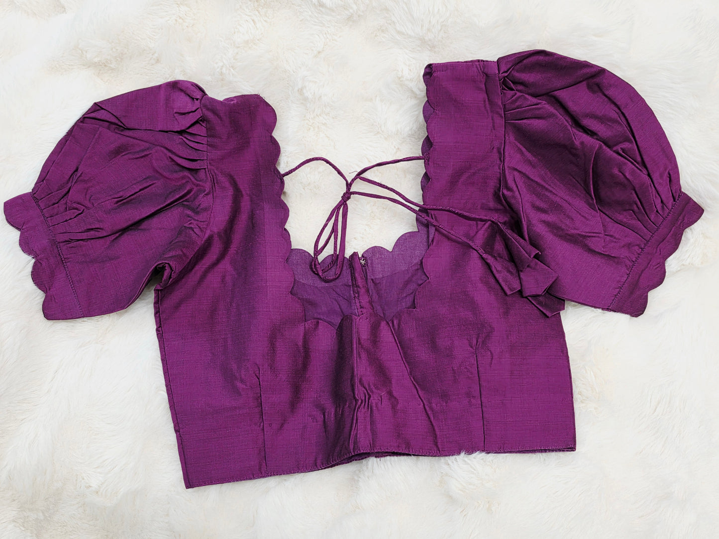 Plum Purple Puff Sleeve Blouse