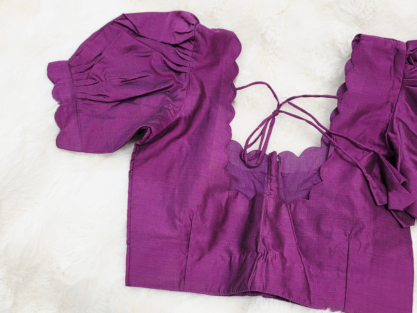 Plum Purple Puff Sleeve Blouse