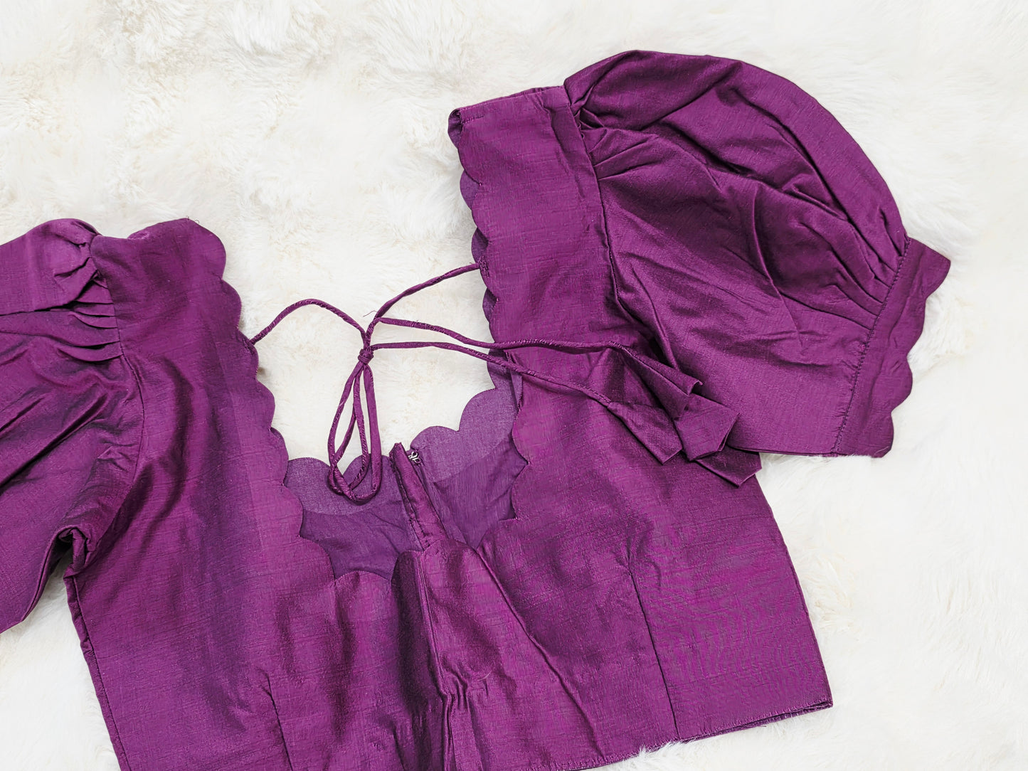 Plum Purple Puff Sleeve Blouse