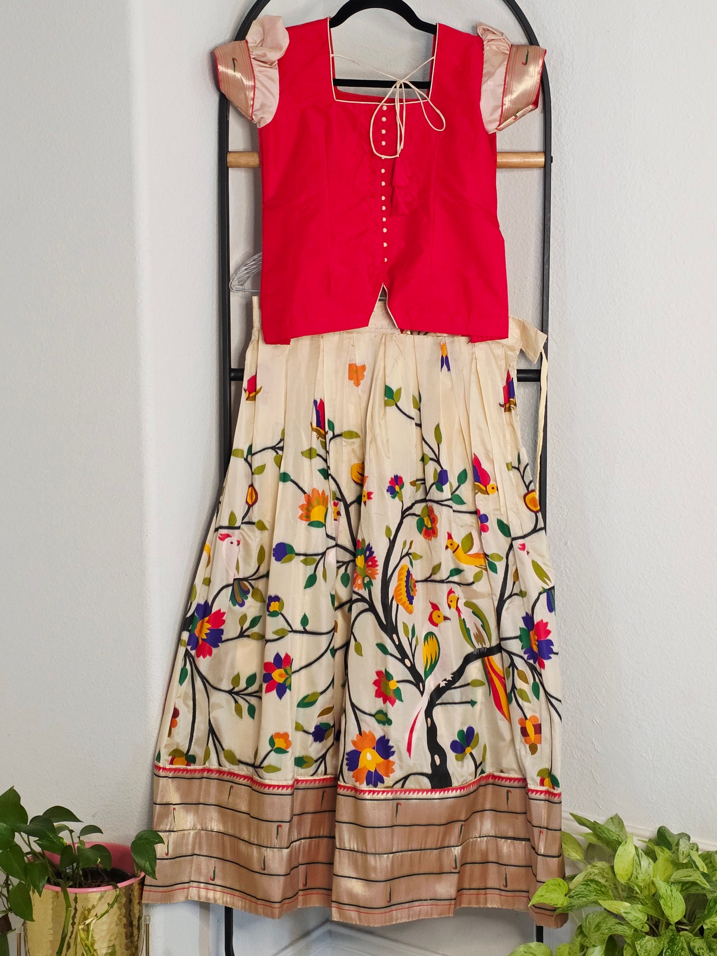 Paithani Style Soft Benarasi Lehenga Set for Girls (11 - 12Years)