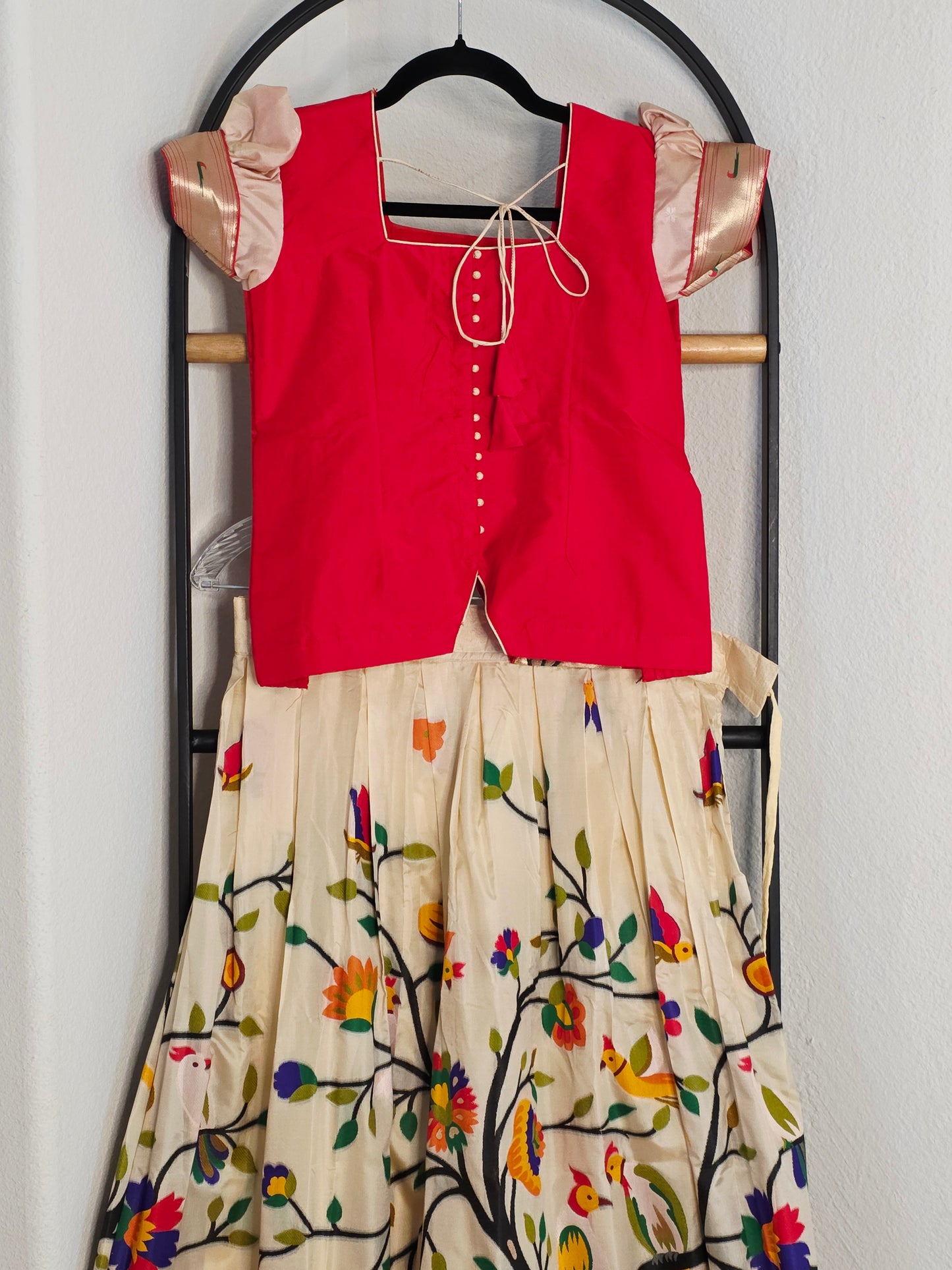Paithani Style Soft Benarasi Lehenga Set for Girls (11 - 12Years)