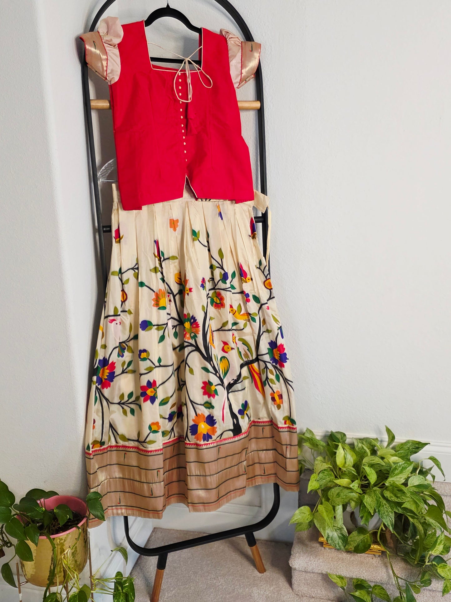 Paithani Style Soft Benarasi Lehenga Set for Girls (11 - 12Years)
