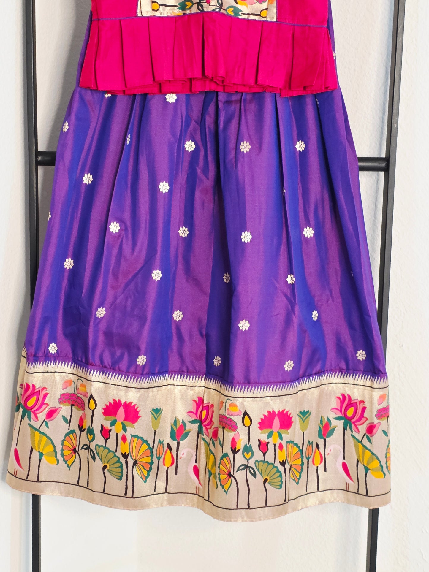 Paithani Style Soft Benarasi Lehenga Set for Girls (3 - 4Years)
