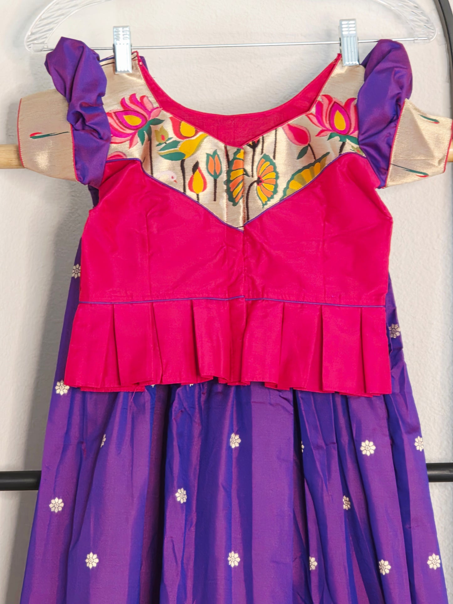 Paithani Style Soft Benarasi Lehenga Set for Girls (3 - 4Years)