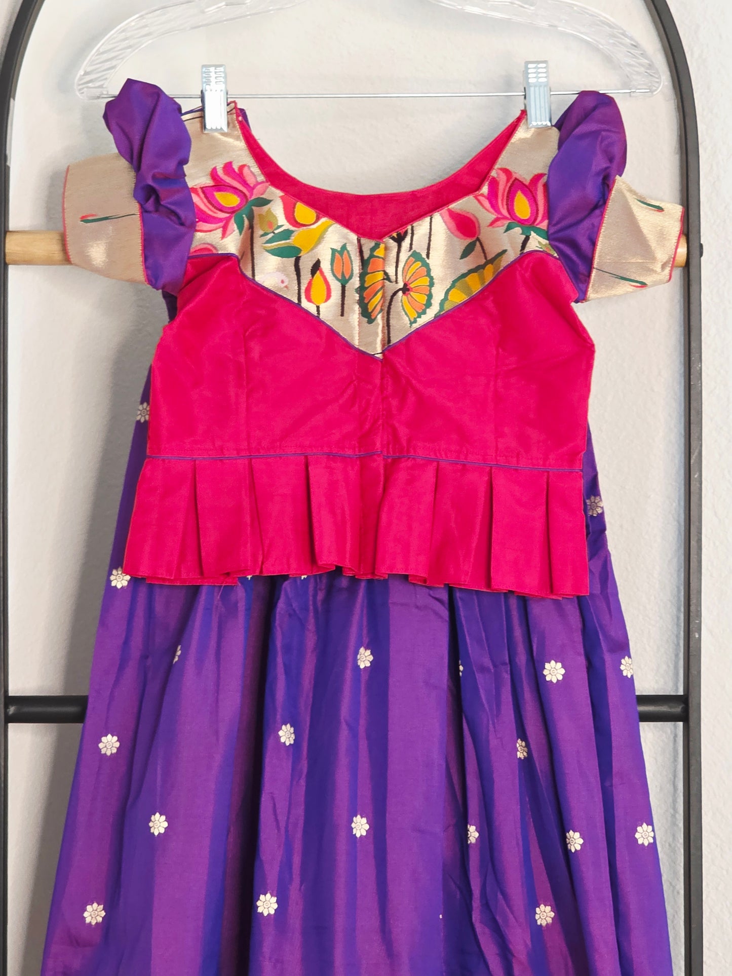 Paithani Style Soft Benarasi Lehenga Set for Girls (3 - 4Years)