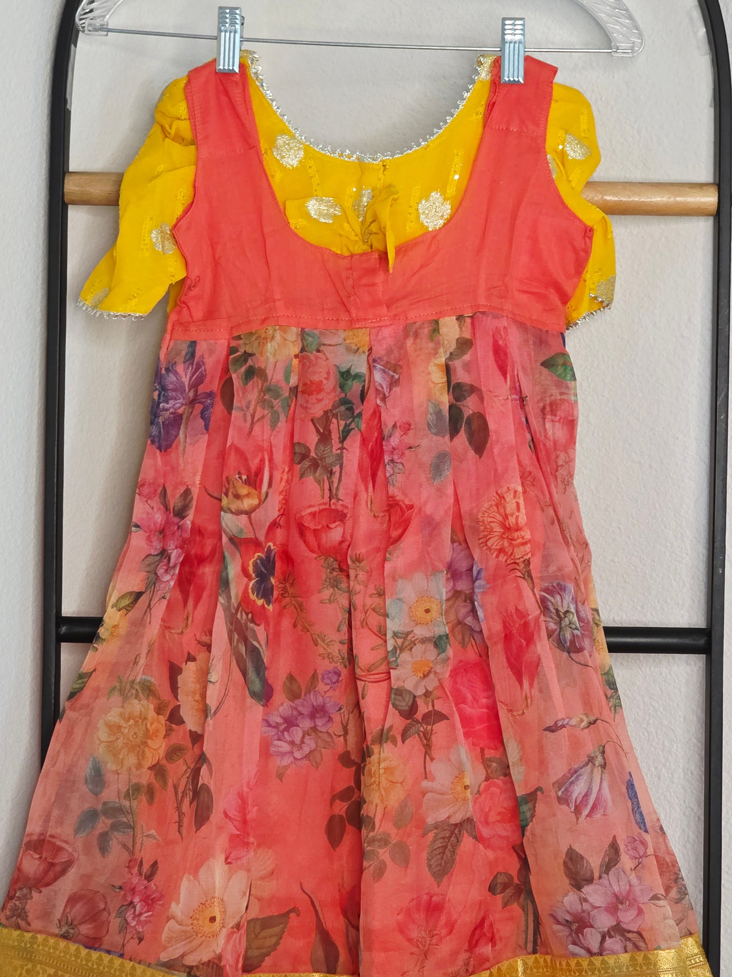 Soft Organza Floral Print Lehenga Set for Girls (4–5 Years)