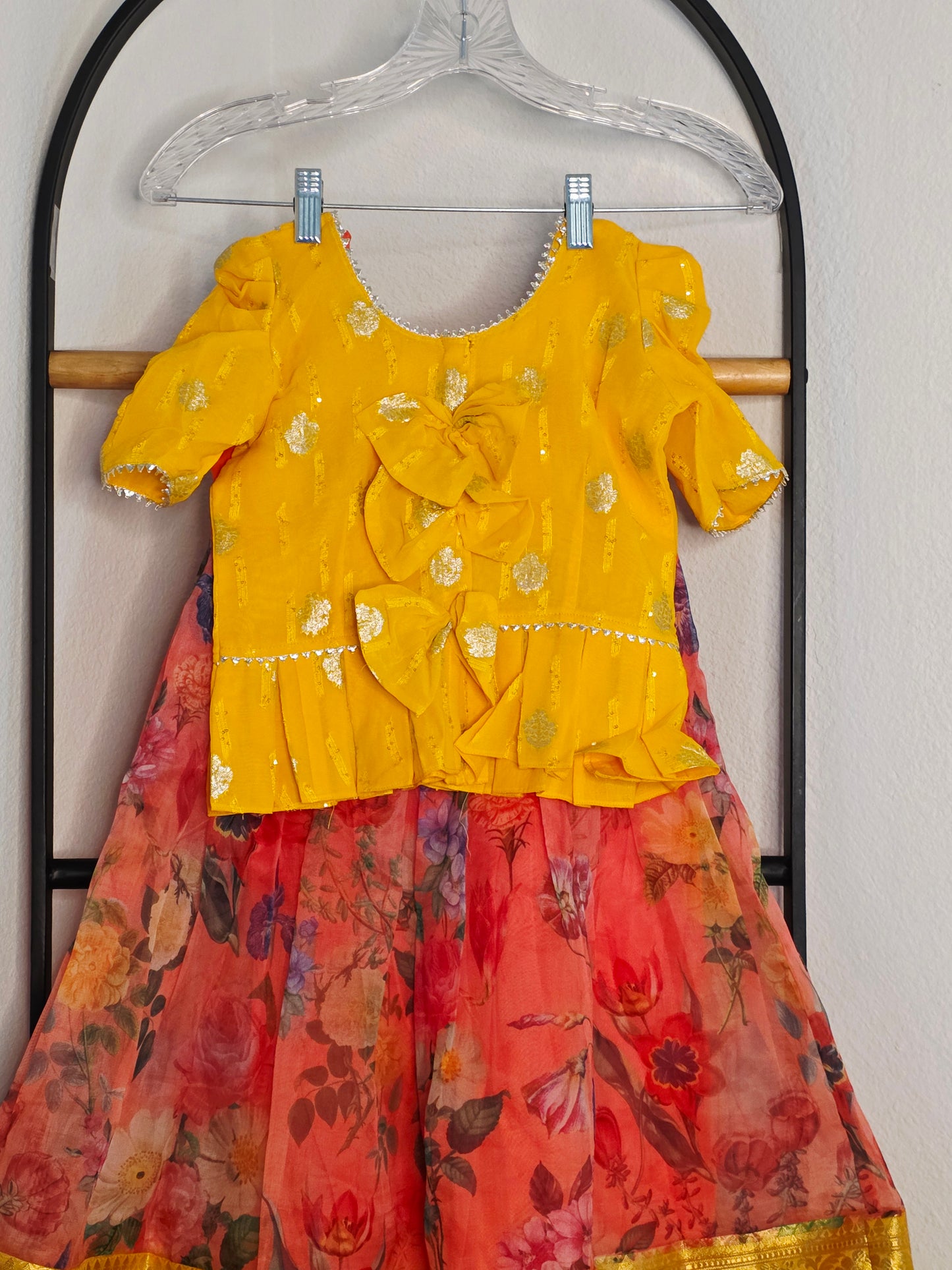 Soft Organza Floral Print Lehenga Set for Girls (4–5 Years)