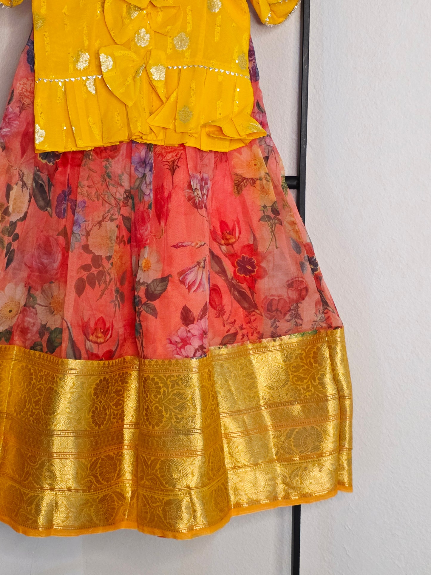 Soft Organza Floral Print Lehenga Set for Girls (4–5 Years)