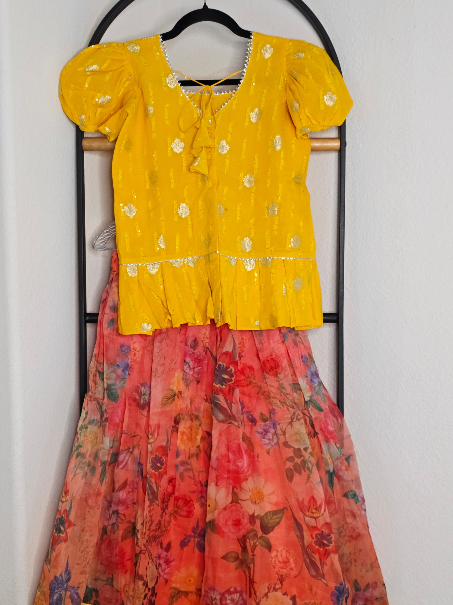 Soft Organza Floral Print Lehenga Set for Girls (11–12 Years)