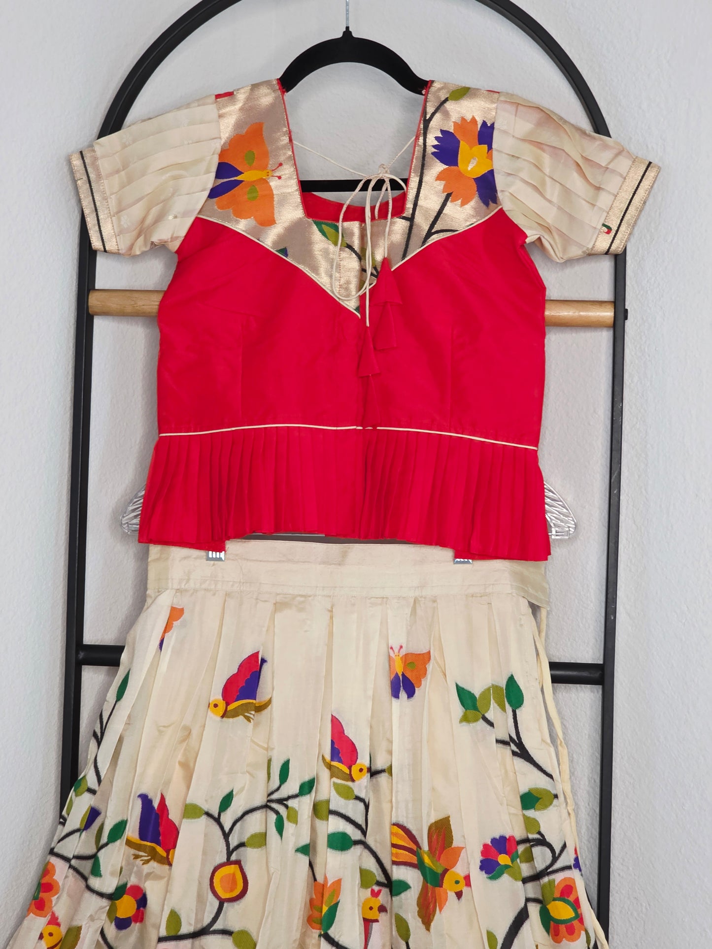 Paithani Style Soft Benarasi Lehenga Set for Girls (6 - 7Years)