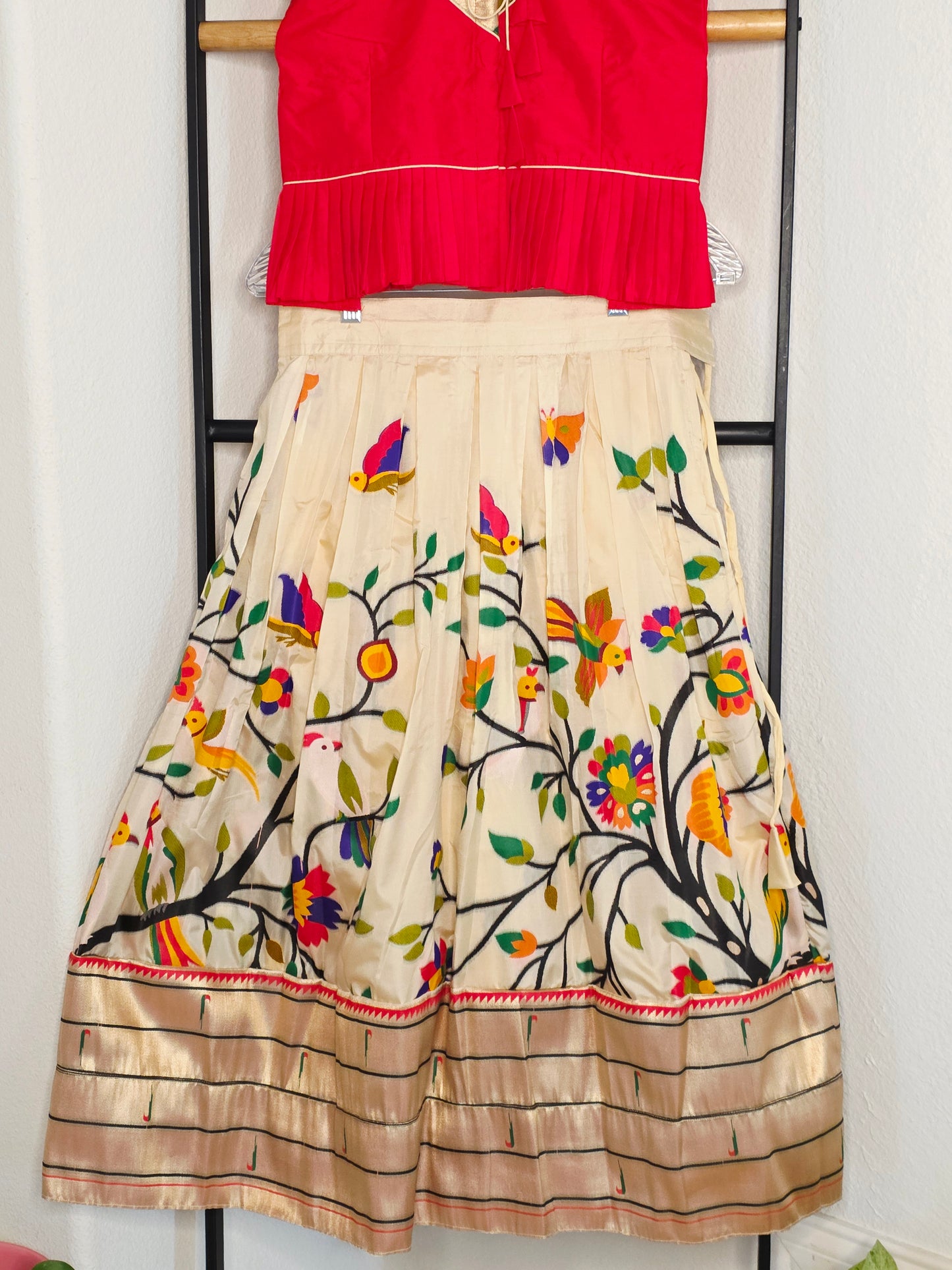 Paithani Style Soft Benarasi Lehenga Set for Girls (6 - 7Years)