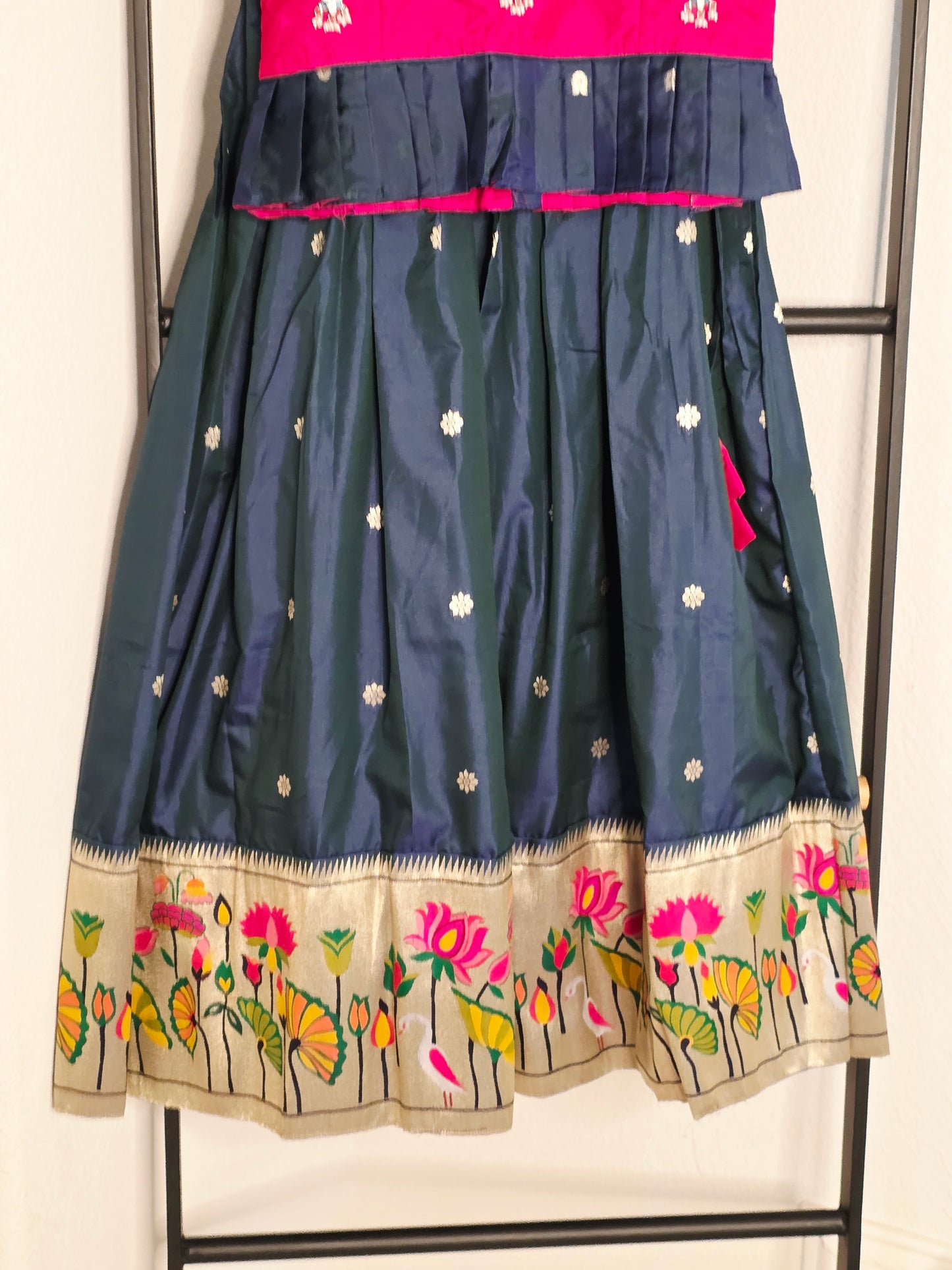 Paithani Style Soft Benarasi Lehenga Set for Girls (5 - 6Years)
