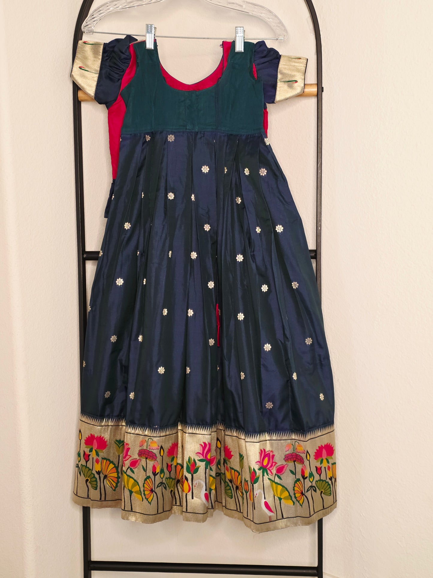 Paithani Style Soft Benarasi Lehenga Set for Girls (5 - 6Years)
