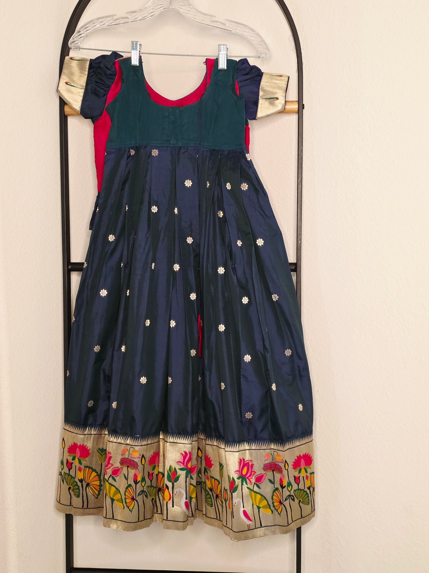 Paithani Style Soft Benarasi Lehenga Set for Girls (5 - 6Years)