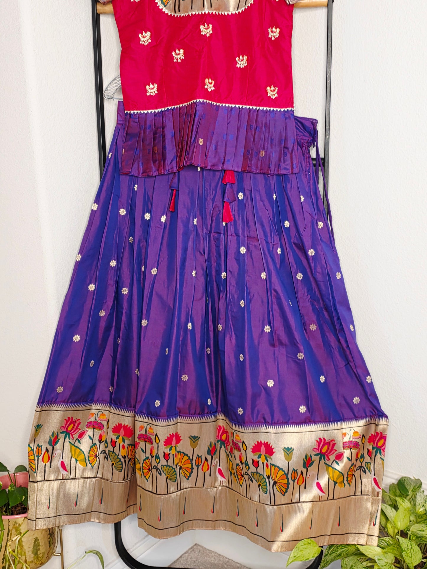 Paithani Style Soft Benarasi Lehenga Set for Girls (11 - 12Years)
