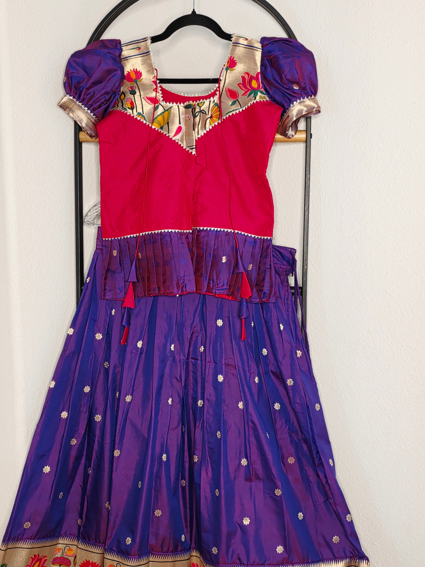 Paithani Style Soft Benarasi Lehenga Set for Girls (11 - 12Years)