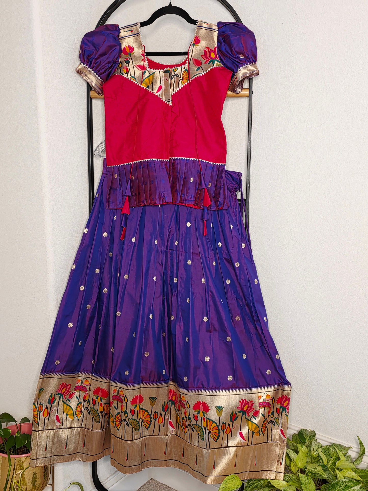 Paithani Style Soft Benarasi Lehenga Set for Girls (11 - 12Years)