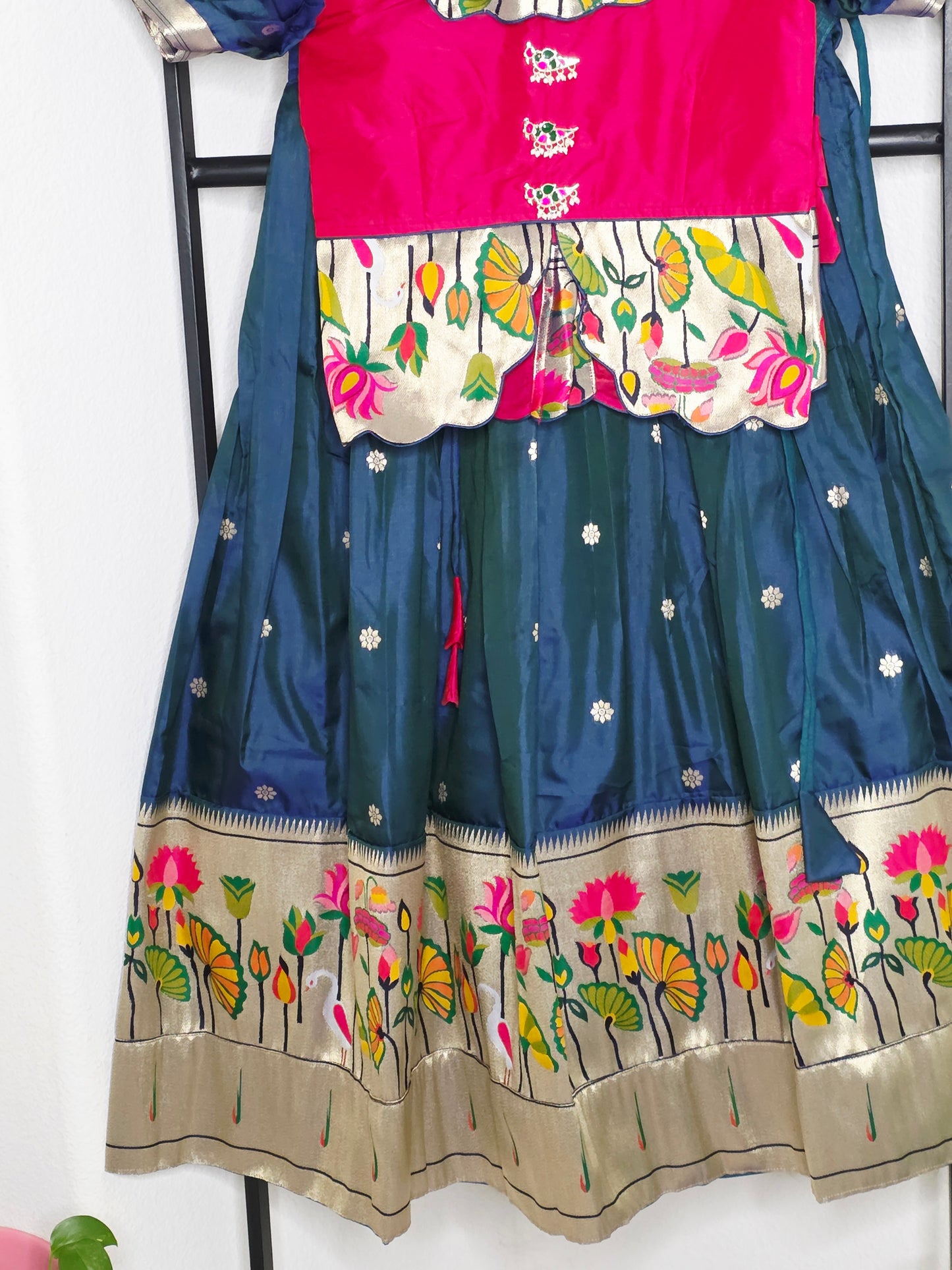 Paithani Style Soft Benarasi Lehenga Set for Girls (6 - 7Years)