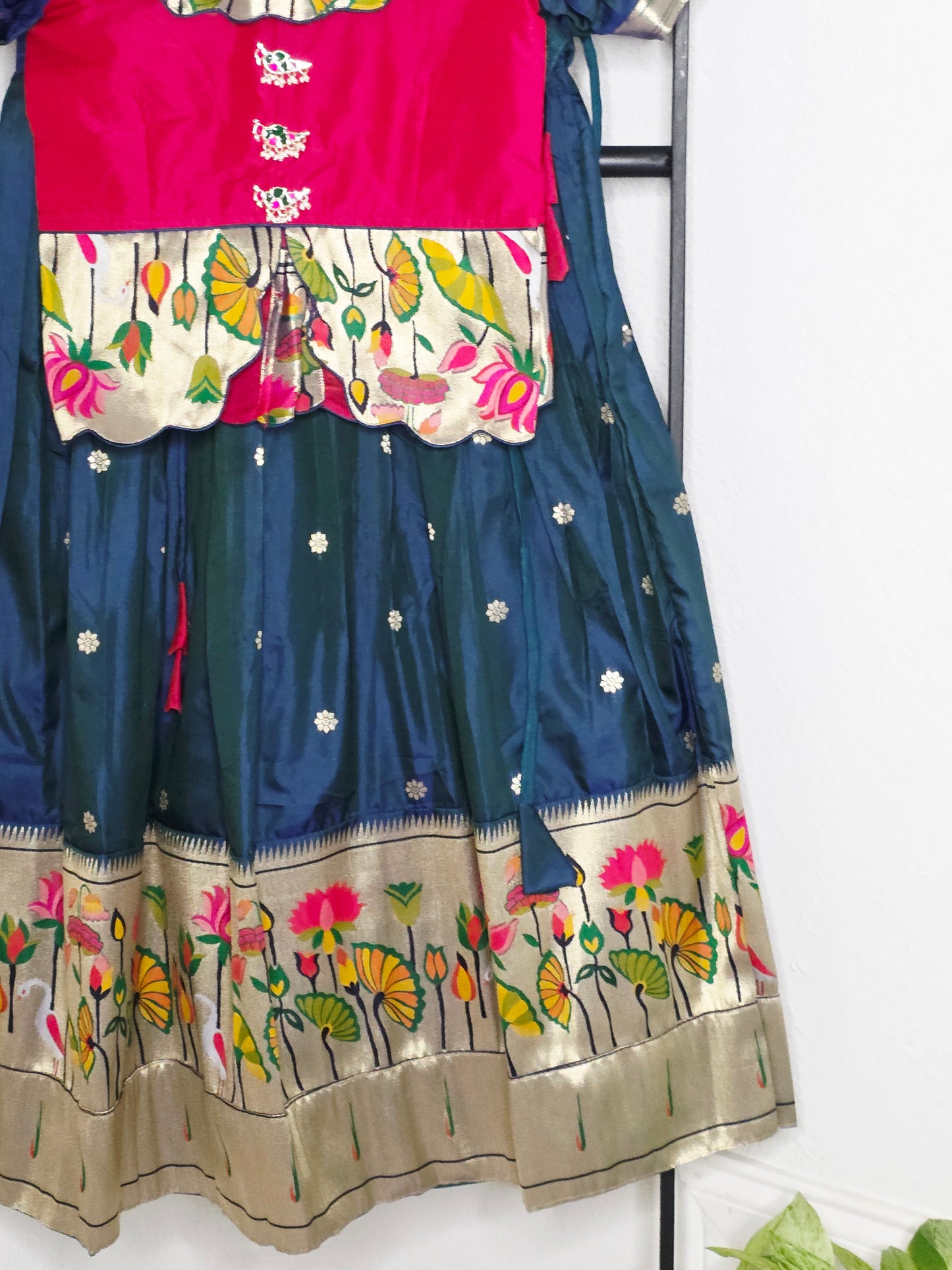 Paithani Style Soft Benarasi Lehenga Set for Girls (6 - 7Years)