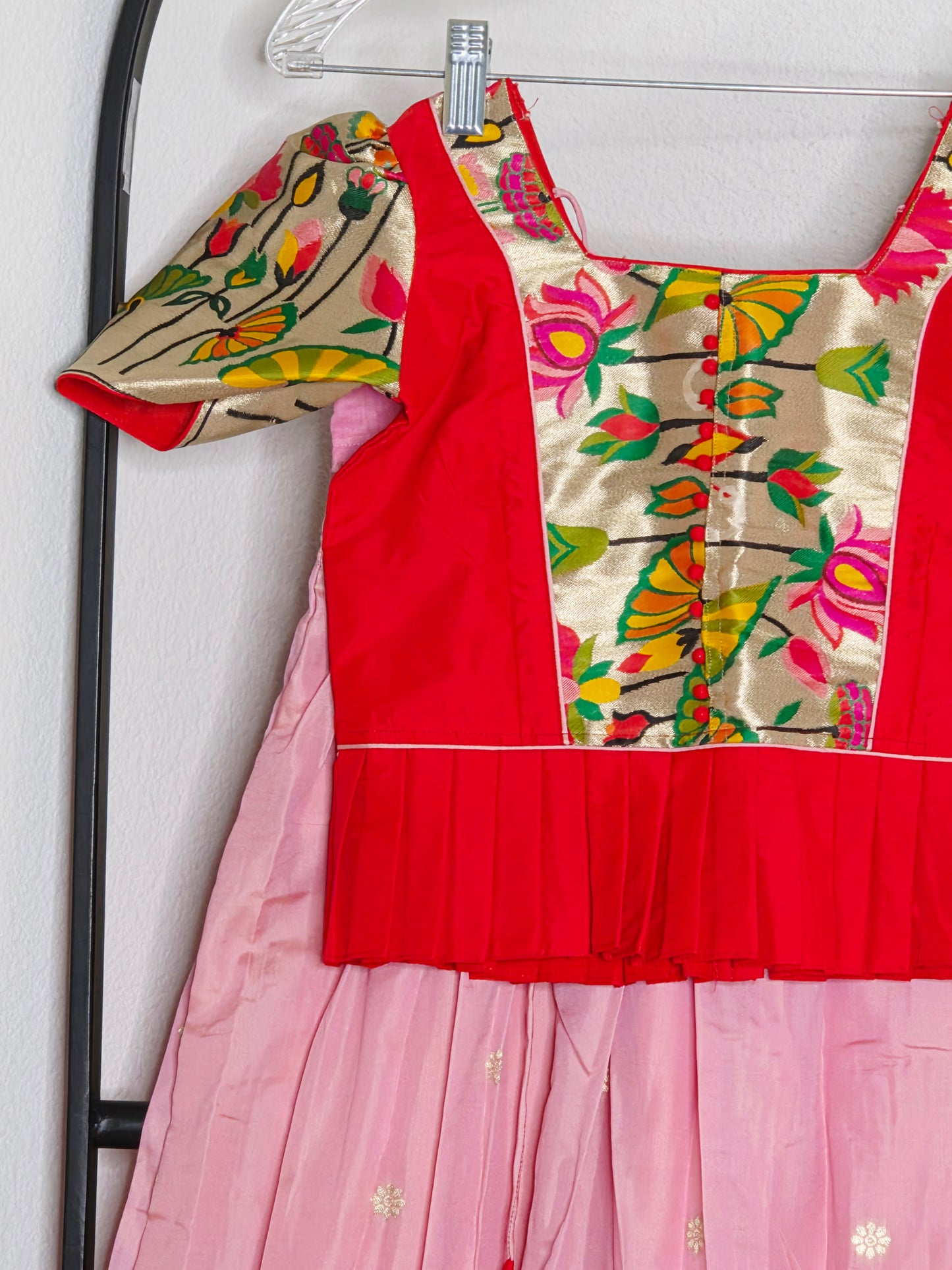 Paithani Style Soft Benarasi Lehenga Set for Girls (4 - 5Years)