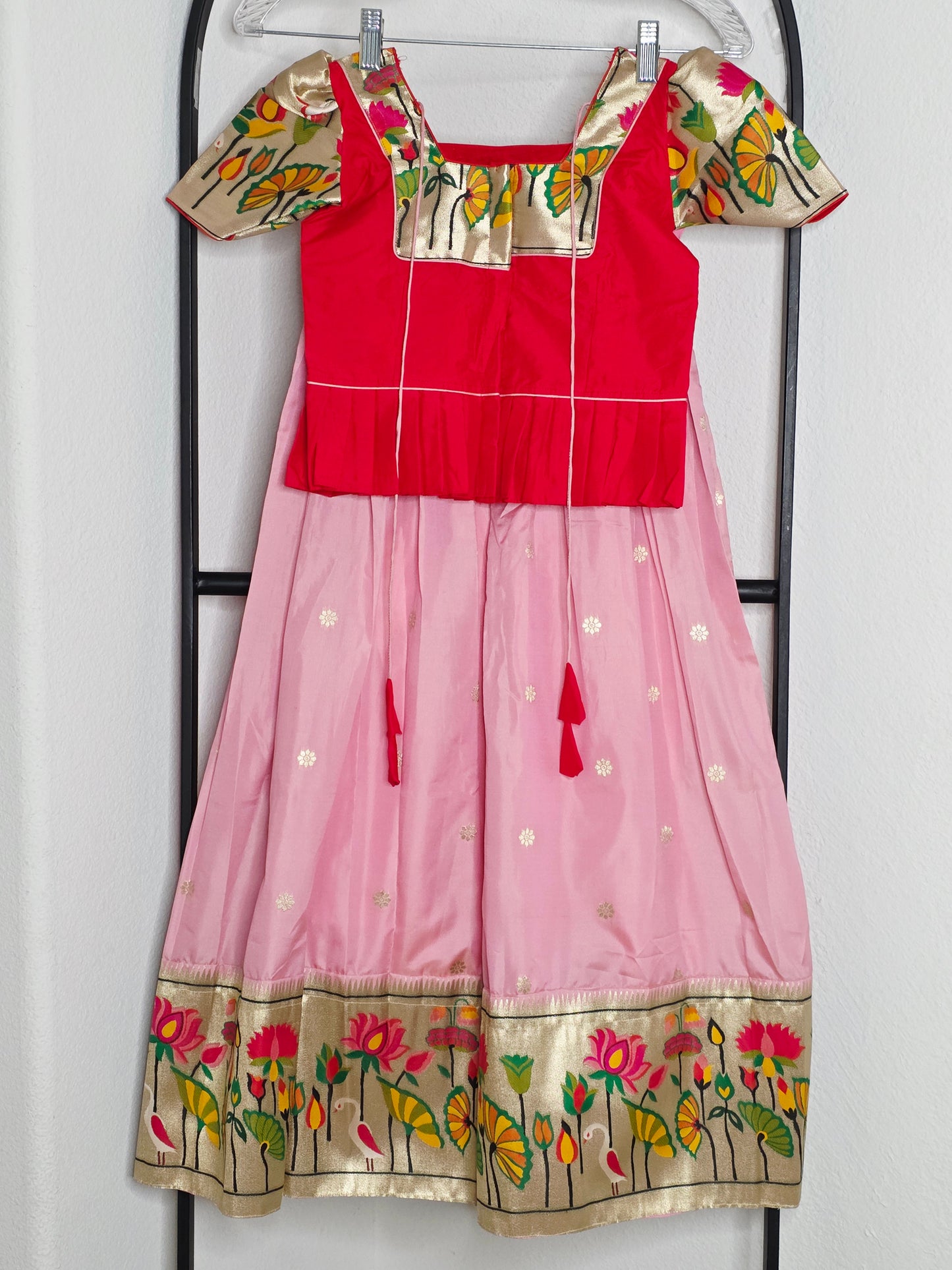 Paithani Style Soft Benarasi Lehenga Set for Girls (4 - 5Years)