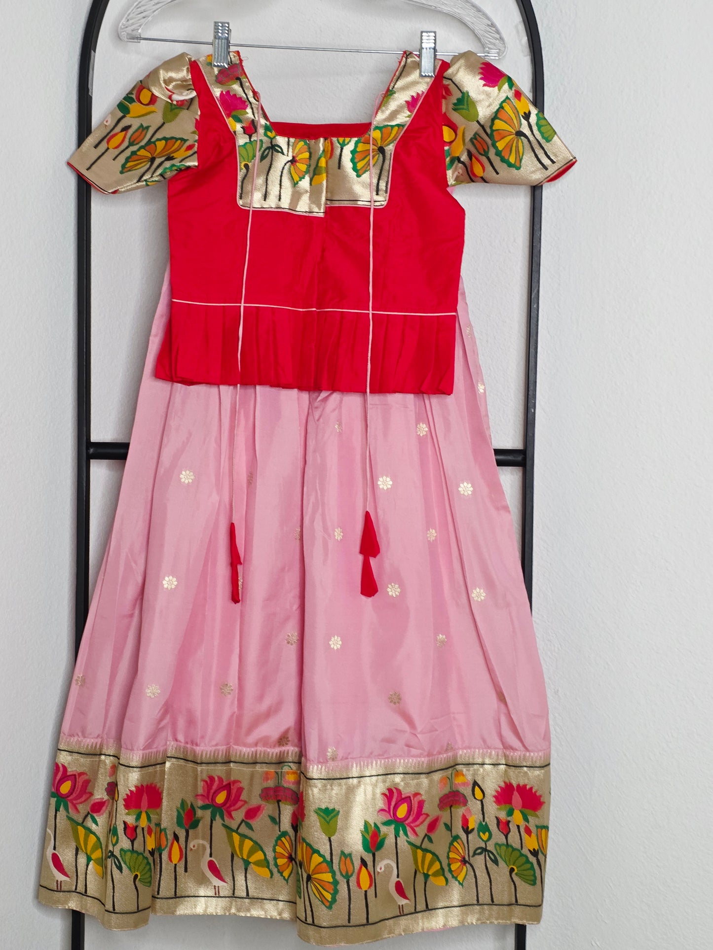 Paithani Style Soft Benarasi Lehenga Set for Girls (4 - 5Years)