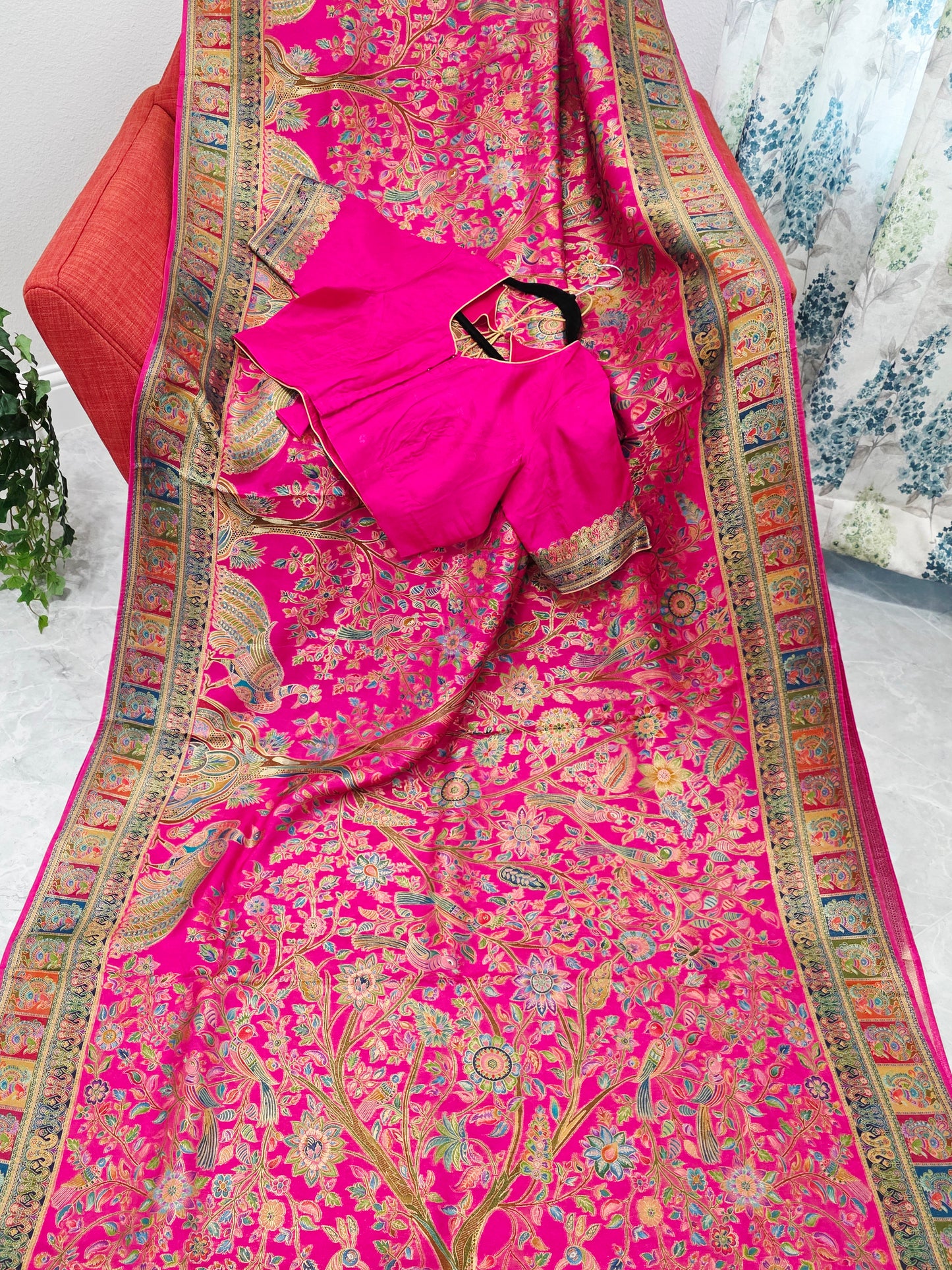 Kashmiri Emporium Design Soft Silk Banarasi Saree with Stitched Blouse