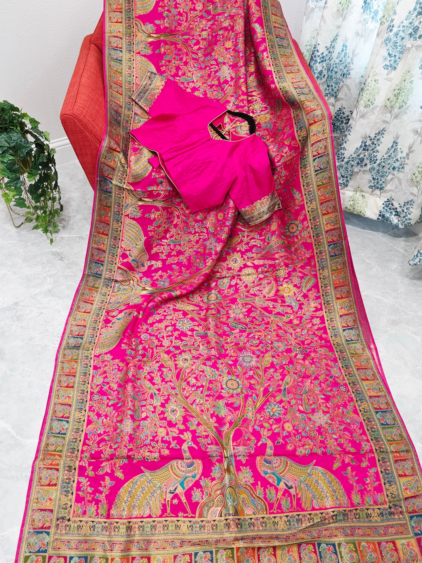 Kashmiri Emporium Design Soft Silk Banarasi Saree with Stitched Blouse