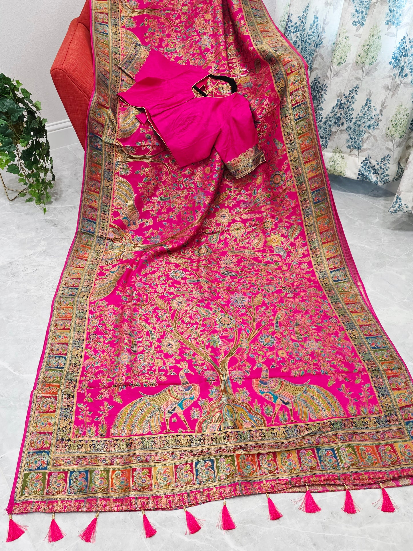 Kashmiri Emporium Design Soft Silk Banarasi Saree with Stitched Blouse