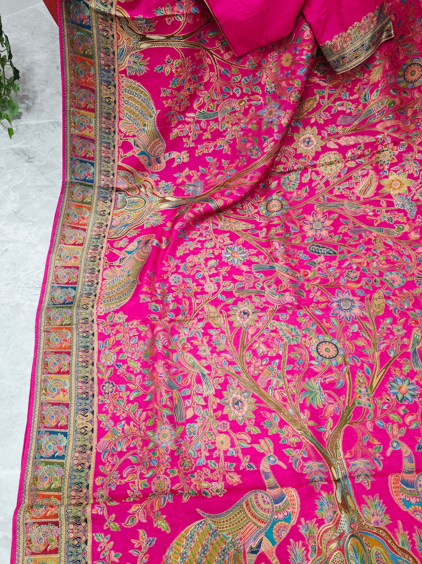 Kashmiri Emporium Design Soft Silk Banarasi Saree with Stitched Blouse