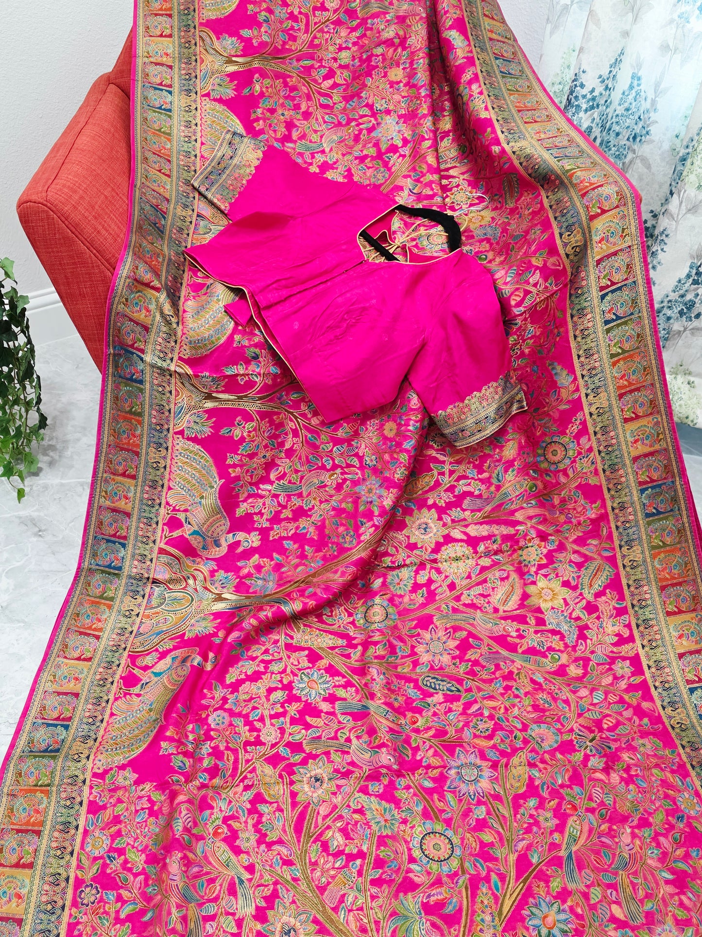 Kashmiri Emporium Design Soft Silk Banarasi Saree with Stitched Blouse