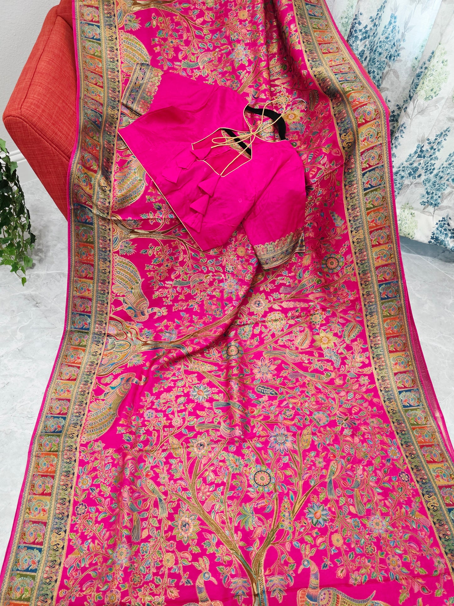 Kashmiri Emporium Design Soft Silk Banarasi Saree with Stitched Blouse